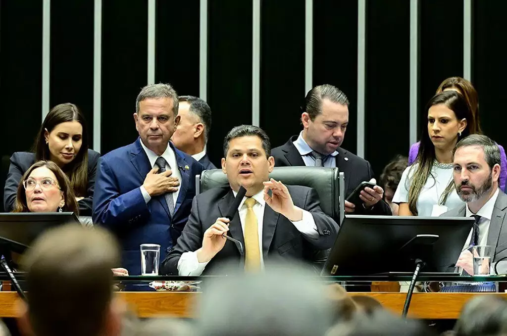 Presidente do Senado, Davi Alcolumbre durante votação (Geraldo Magela/Agência Senado)... veja mais em https://www.campograndenews.com.br/politica/congresso-derruba-veto-ao-pl-da-dosimetria-com-apoio-da-bancada-de-ms